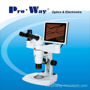 Video profesional Digital LCD Screen Microscopio estéreo